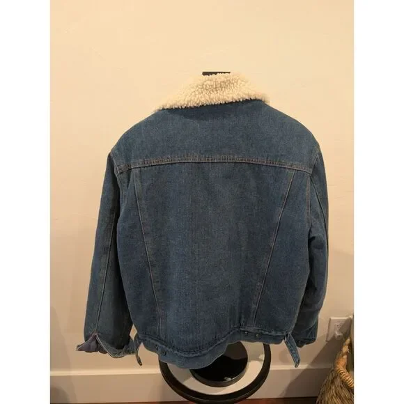 Diamond Double U Sherpa-Lined Denim Jacket – Size L, Western Ranchwear - Picture 2 of 6